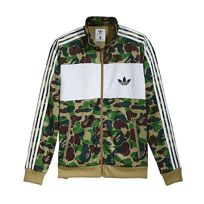 国内正規品 adidas（アディダス）X BAPE（エイプ）トラックジャケット「 FIREBIRD TRACKTOP BAPE (BK4569)」緑迷彩サイズS/ジャージ  カモ迷彩 - sidecar.com.sg