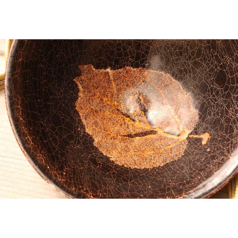中国南宋時代 吉州窯 木の葉天目茶碗 盃 杯 陶磁器 陶器 訳あり未研磨