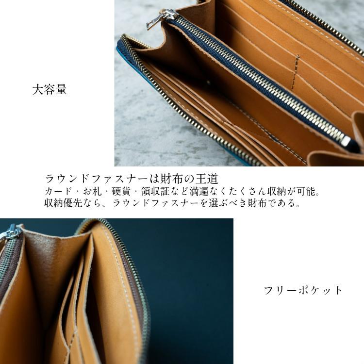 コードバン 長財布 メンズ ラウンドファスナー 財布 新喜皮革 馬