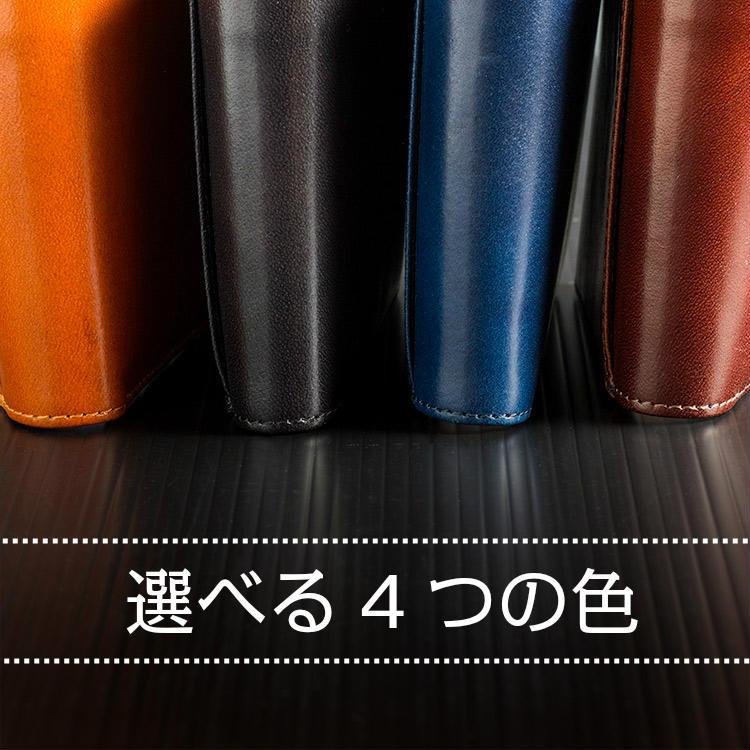 長財布 メンズ 本革 二つ折り財布 イタリアンレザー 角マチ 革