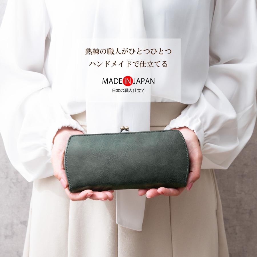 がま口 長財布 レディース 本革 革 姫路レザー 女性 ガマ口 薄型 日本