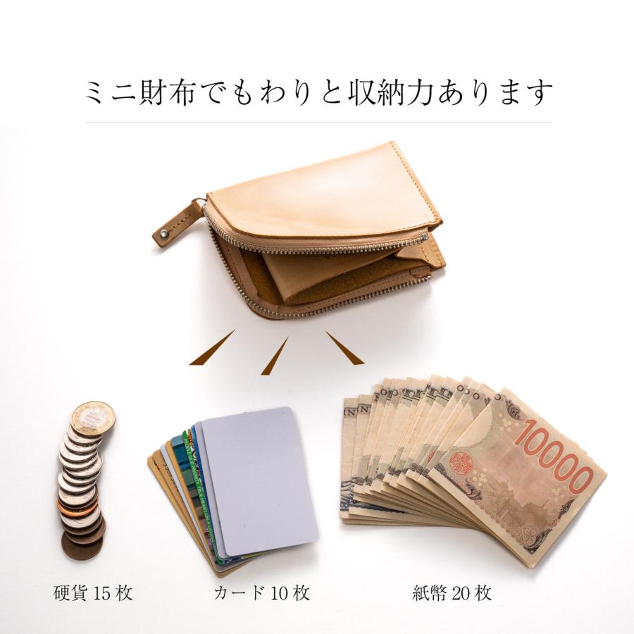 ミニ財布 メンズ レディース L字ファスナー 本革 革 薄い 薄型 スリム