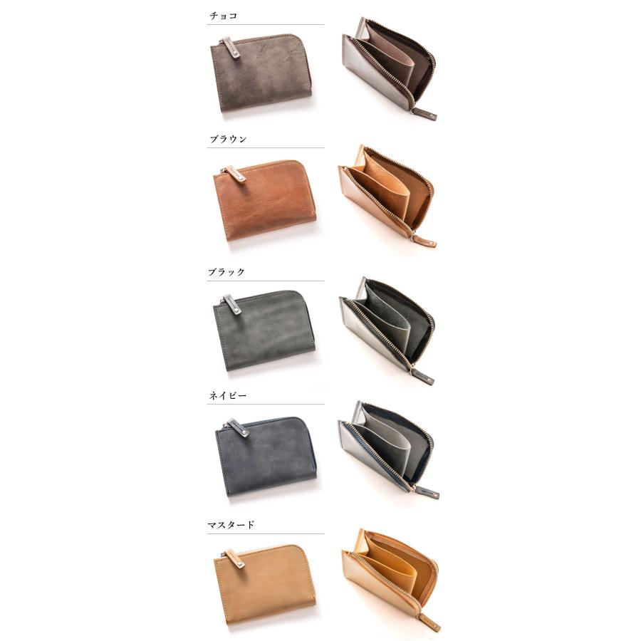 ミニ財布 メンズ レディース L字ファスナー 本革 革 薄い 薄型 スリム