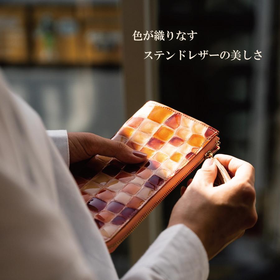 長財布 ステンドグラス調 ハンドメイド 国産牛革 ラウンドファスナー 水色 人気 楽天市場】財布 長財布 レディース 本革 ちょっと上品な