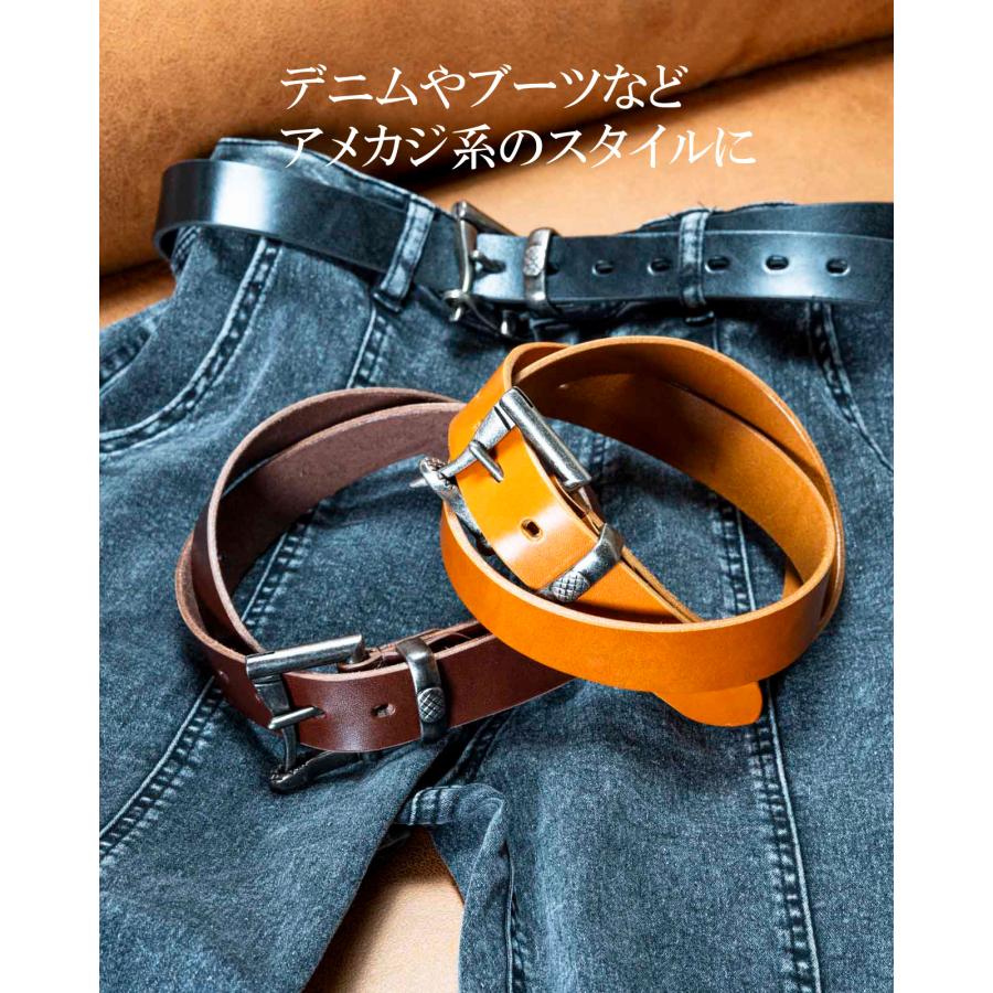 ベルト メンズ ファイヤーマン 栃木レザー 本革 日本製 シンプル