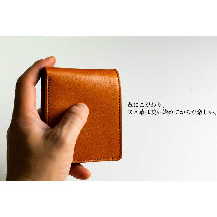 財布 二つ折り メンズ ミニ財布 栃木レザー スリム 小さい