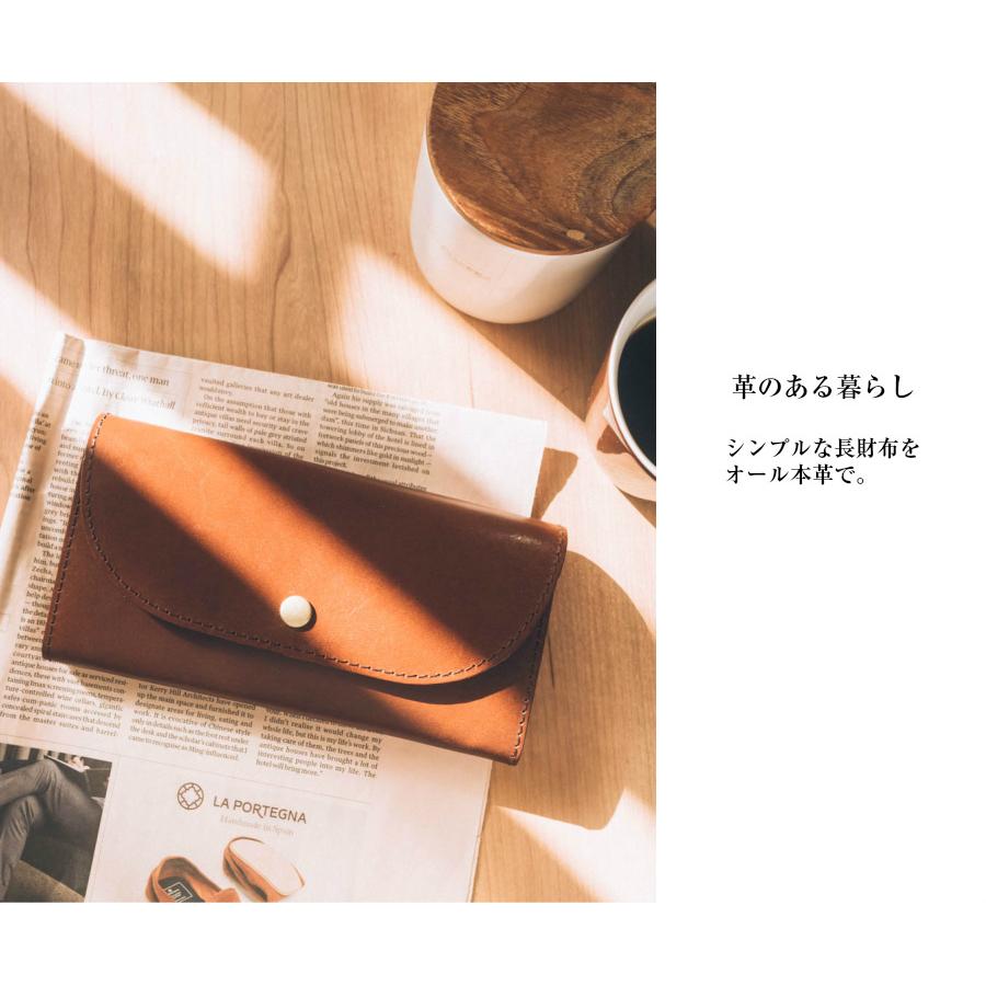 長財布 メンズ レディース 栃木レザー かぶせ 財布 フラップ 日本製 本革 革 ヌメ革 小銭出しやすい 大容量 父の日 母の日 ギフトの画像