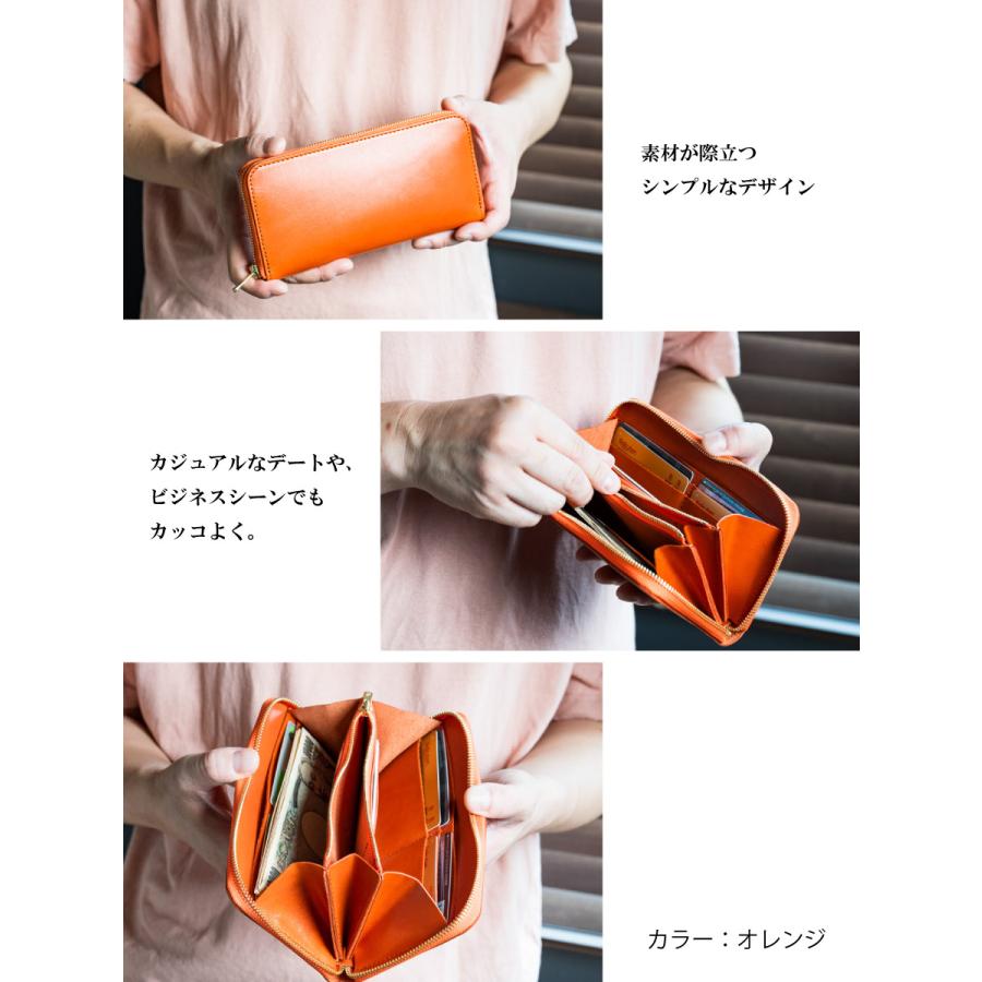 財布 メンズ 長財布 栃木レザー ブランド 大容量 ラウンドファスナー 本革 革 小銭入れ ヌメ革 無地 誕生日 父の日 プレゼント 日本製の画像