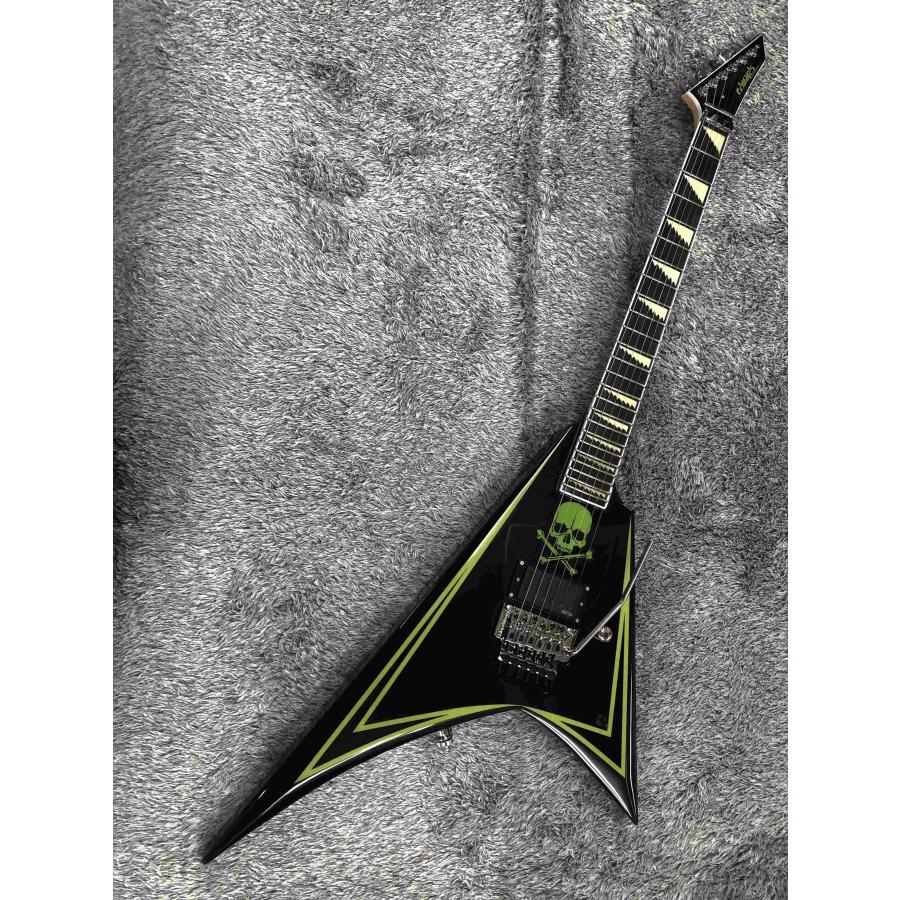 ESP EDWARDS/E-ALEXI GREENY Black with Lime Green Pinstripe & Skull