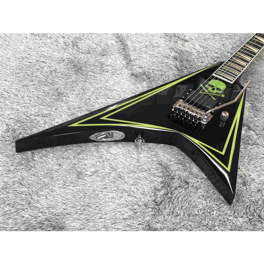 ESP EDWARDS/E-ALEXI GREENY Black with Lime Green Pinstripe & Skull