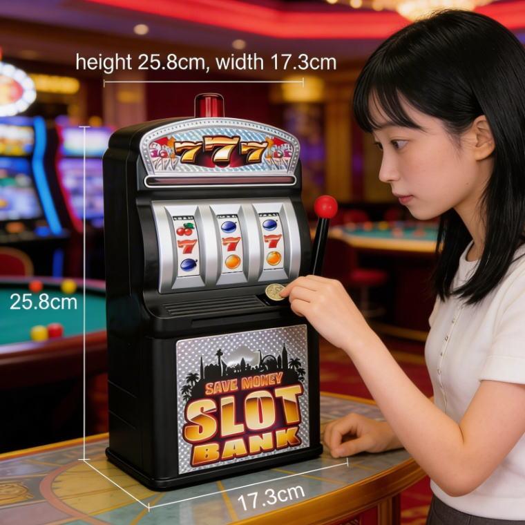 スロットバンク 貯金箱 ゲーム 卓上 玩具 おもしろ雑貨 カジノ 景品
