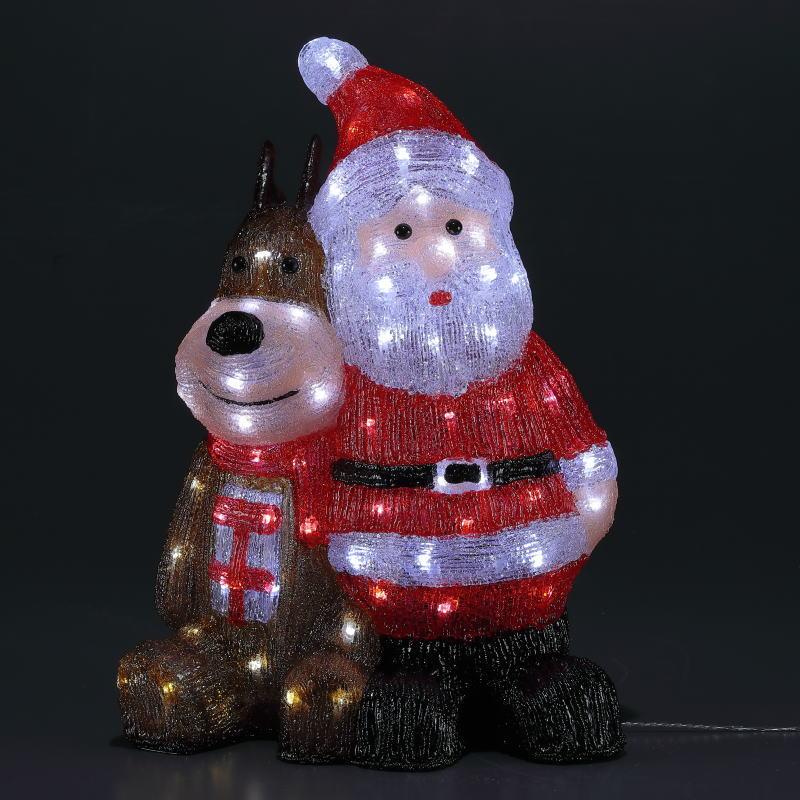 LEDクリスタルモチーフ サンタ＆トナカイ クリスマス イルミネーション