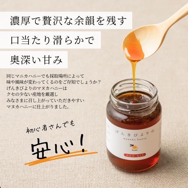 BeeMe マヌカハニー MGO514+ UMF15+ げんきびよりのマヌカハニー400g