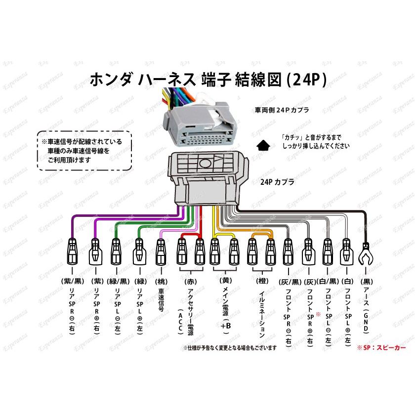 取説保証付 ホンダオーディオハーネス24p N Box Slash Jf1 Jf2 H26 12 現行 カーナビ 取り付け 配線 変換キット ナビ載せ替えに Ah2 15 Esperanza 通販 Yahoo ショッピング