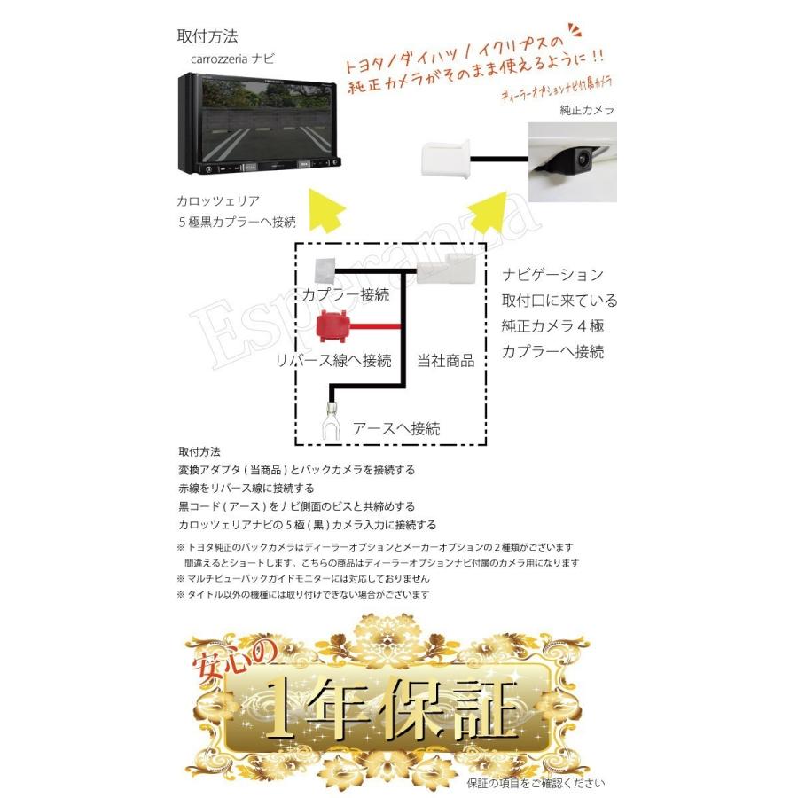 トヨタ（TOYOTA） 取説付 ダイハツ イクリプス 純正 バックカメラ を