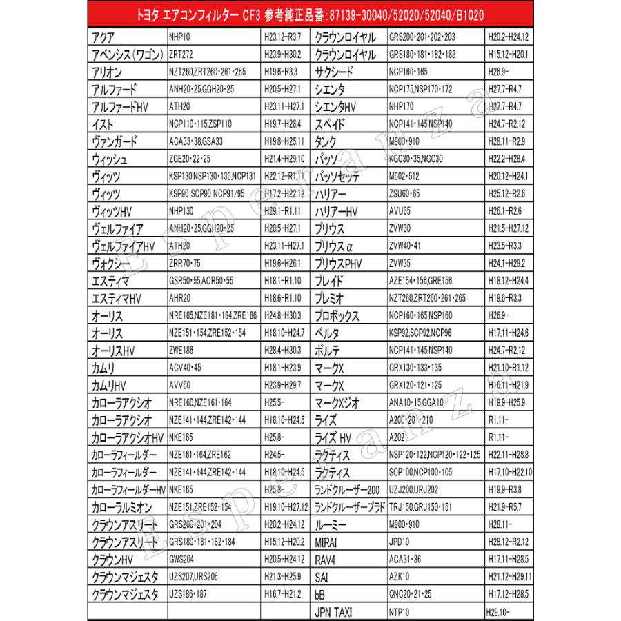 高密5層【 20系 ヴェルファイア エアコンフィルター 活性炭入】 ANH GGH 20 25 H20.5-H27.1  トヨタ クリーンエアフィルター 花粉 黄砂 消臭 87139-30040｜esperanza-sky｜05