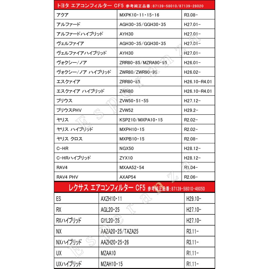 高密5層【 30系 アルファード ヴェルファイア エアコンフィルター 活性炭入】 AGH GGH 30 35 H27.1- クリーンエアフィルター 花粉 黄砂 消臭 87139-58010｜esperanza-sky｜05