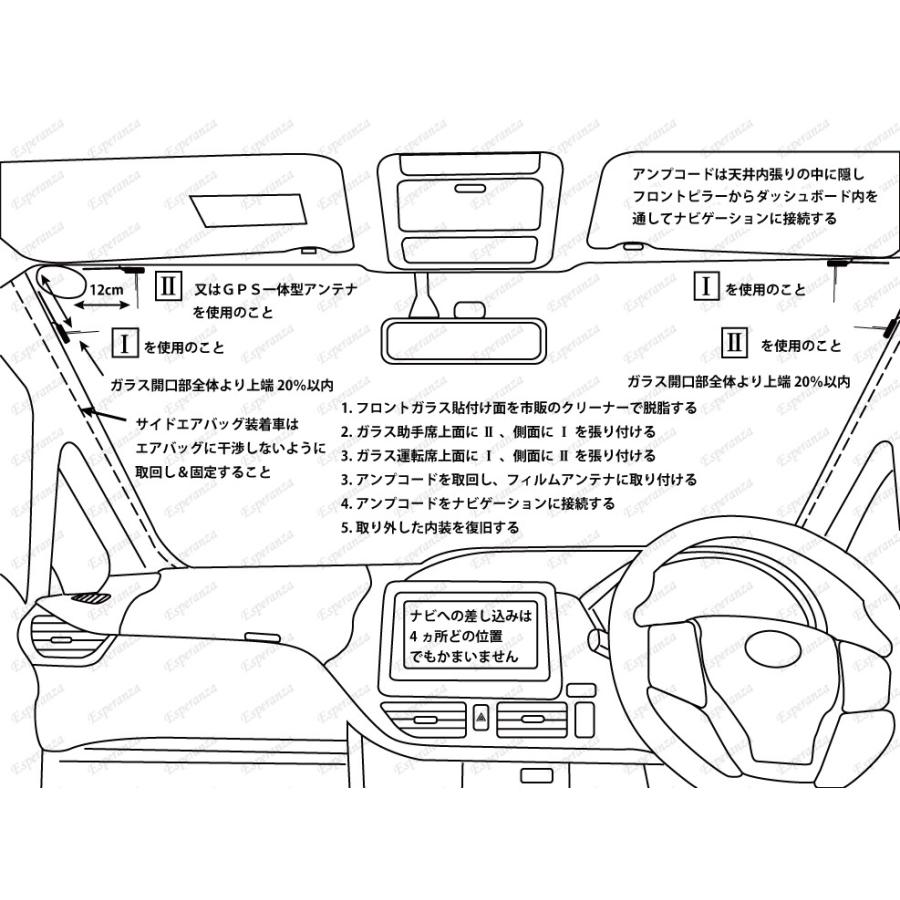 取付書付 カロッツェリア サイバーナビ フィルムアンテナ L型★AVIC-CE900ES AVIC-CE900ES-M AVIC-CE900ST AVIC-CE900ST-M★純正端子取付可補修｜esperanza-sky｜06