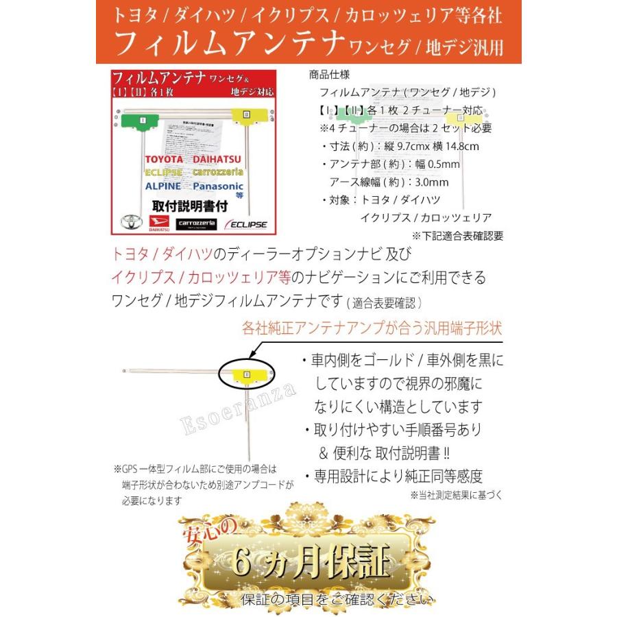 トヨタ（TOYOTA） 取付書付☆トヨタ ダイハツ フィルムアンテナ 2枚