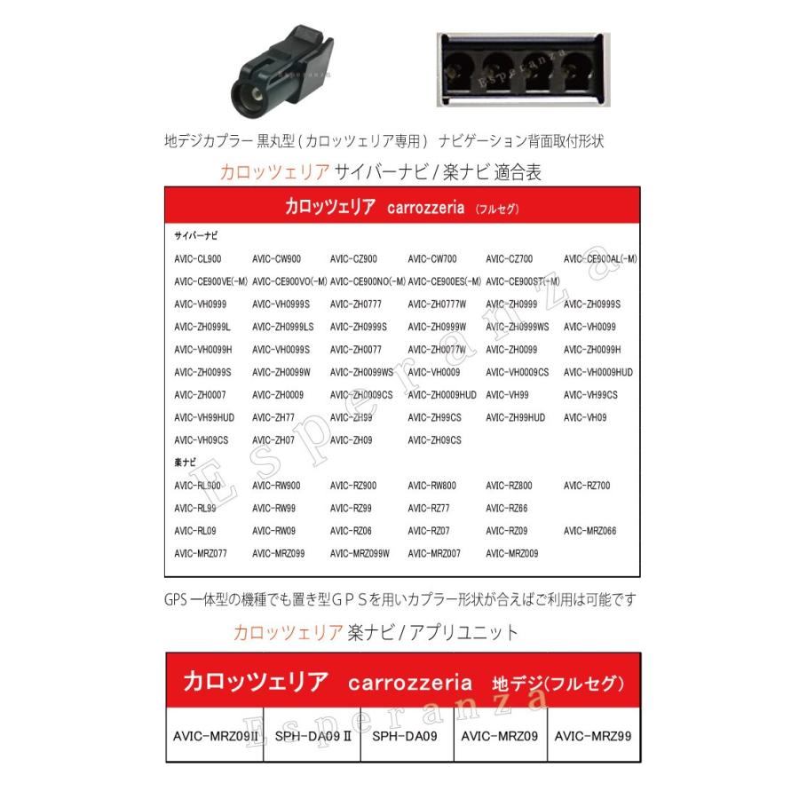 取説保証付【 パイオニア サイバーナビ 楽ナビ フィルムアンテナ4枚+両面テープ付ケーブル4本セット】地デジテレビナビ付け替え補修コード｜esperanza-sky｜05