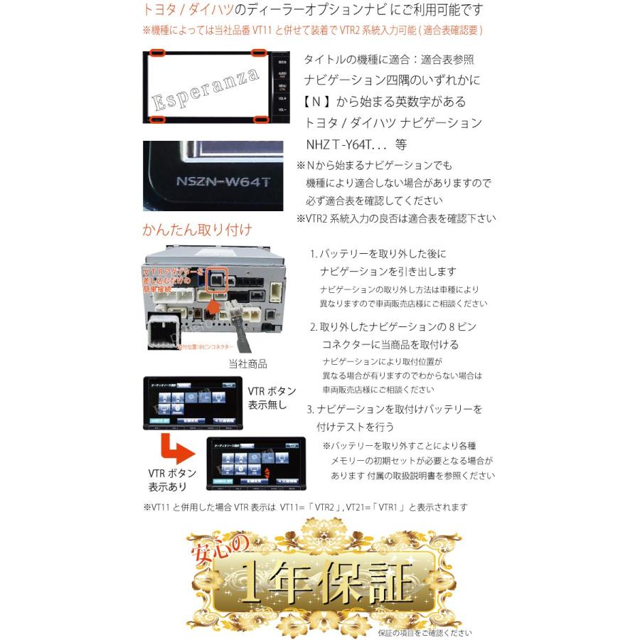 トヨタ 【 VTR 接続 アダプター】 DSZT-YC4T NSZA-X64T NSZN トヨタ 【 VTR 接続 アダプター】 DSZT-YC4T NSZA-X64T NSZN