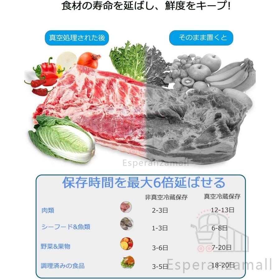 真空パック器 真空パック機 家庭用 業務用 -60Kpa 強吸引力 フードセーバー 専用袋不要 脱気 真空 調理 密封 乾湿対応 低ノイズ 多機能 PSE認証済｜esperanzamall｜07