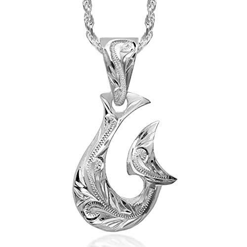 新製品情報も満載 レイラニ ハワイアンジュエリー 釣り針 フィッシュフック ペンダント ネックレス メンズ シルバー 925 ロープ ネックレス ペンダント Swisspac Net