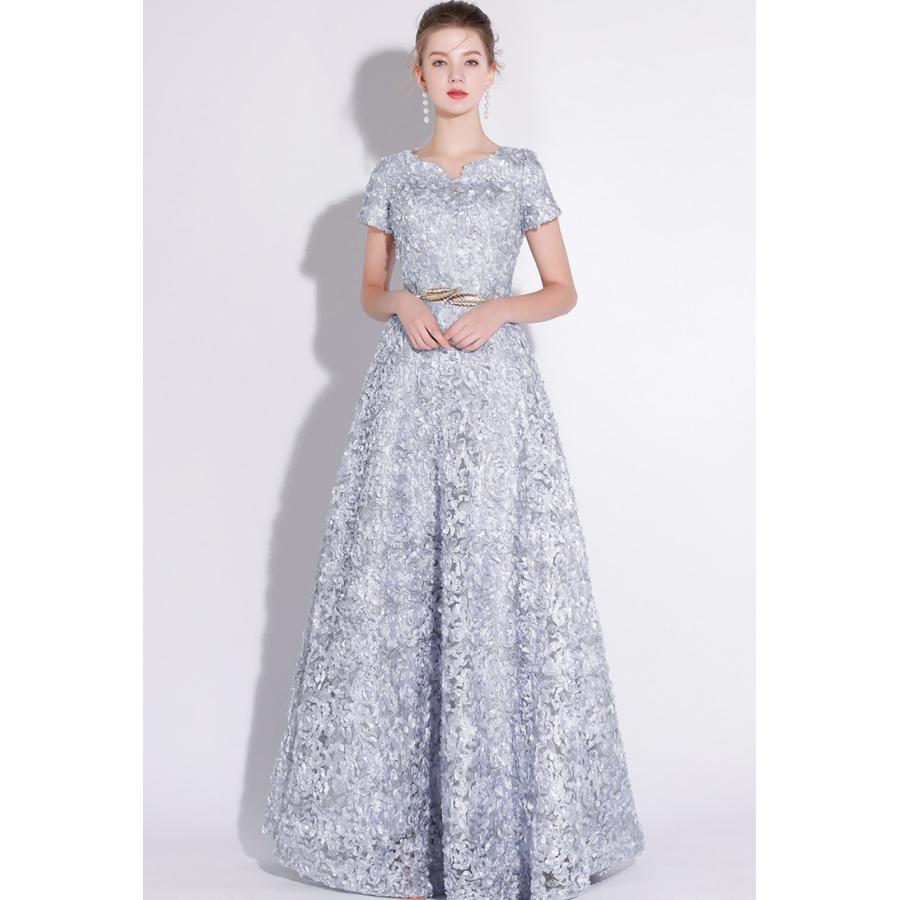 パーティードレス ロングワンピース マキシ丈 半袖 袖あり 花柄 金ベルト 結婚式 披露宴 二次会 コンサート 演奏会 上品 清楚 お呼ばれ Lemo リラークショップ 通販 Yahoo ショッピング