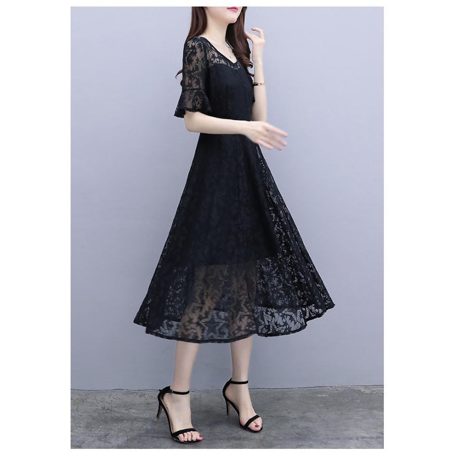 ワンピース レディース 40代 きれいめ 夏 レースワンピース 膝丈 半袖 丸首 無地 大きいサイズ パーティードレス おしゃれ 可愛い Poji リラークショップ 通販 Yahoo ショッピング