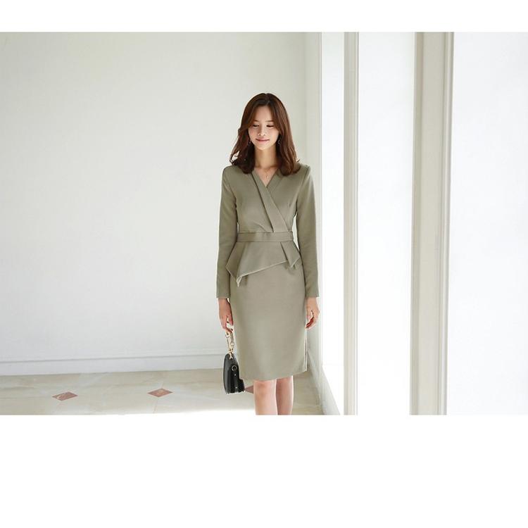 セレモニースーツ ワンピース 膝丈 綺麗め フォーマル 長袖 大人 入園式 入園式 卒園式 卒業式 パーティー 会議 スリム Yasu リラークショップ 通販 Yahoo ショッピング