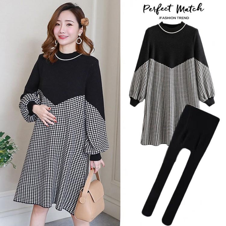 マタニティー マタニティードレス パンスト セットアップ ママ ワンピース 膝丈 長袖 妊婦 春 Aライン ワンピースパンスト Yasu リラークショップ 通販 Yahoo ショッピング