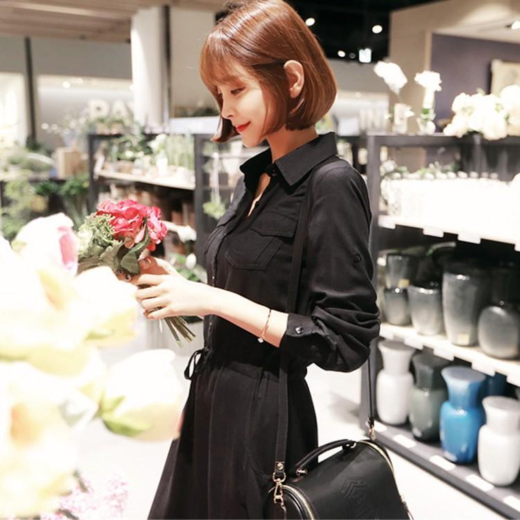 ワンピース 通勤 ｏｌ オフィス 長袖 シャツワンピース ワンピ おしゃれ 綺麗め 大人 ロングワンピース ドレス ブラック Yasu リラークショップ 通販 Yahoo ショッピング