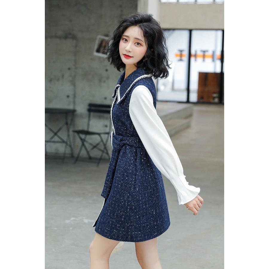 総合ランキング1位 春 秋 ワンピース スーツ ツイード ミニ丈 ミニワンピース 綺麗め 襟付き Ol 通勤 オフィス 長袖 ブラウス 驚きの安さ Www Yalaphone Com