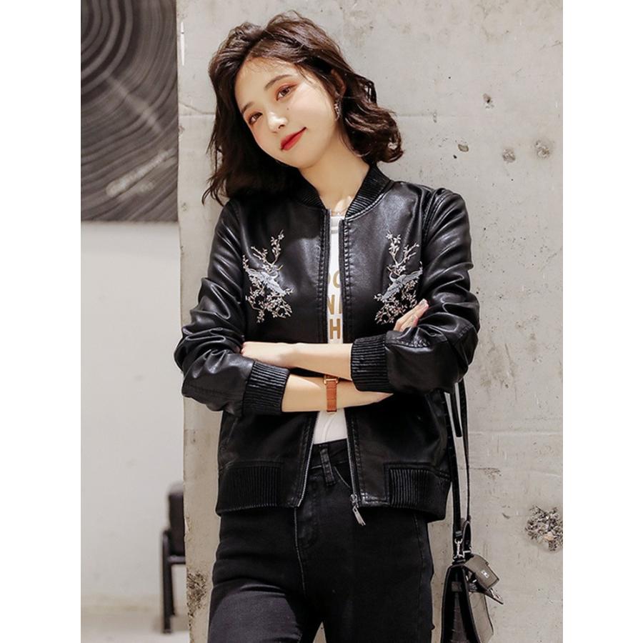 ジャケット レディース ブルゾン アウター Puレザー 合皮 プリント クール ロック 春 秋 おしゃれ おすすめ 安い 可愛い Yasu リラークショップ 通販 Yahoo ショッピング