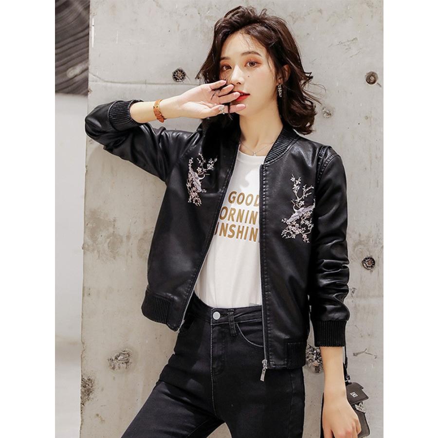 ジャケット レディース ブルゾン アウター Puレザー 合皮 プリント クール ロック 春 秋 おしゃれ おすすめ 安い 可愛い Yasu リラークショップ 通販 Yahoo ショッピング