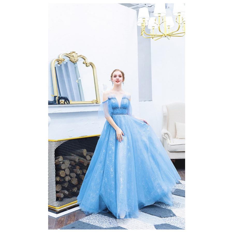 花嫁 ウエディングドレス 結婚式ドレス ドレス 安い 可愛い パーティードレス エレガント カラードレス ブルー チュール ロング Yasu リラークショップ 通販 Yahoo ショッピング
