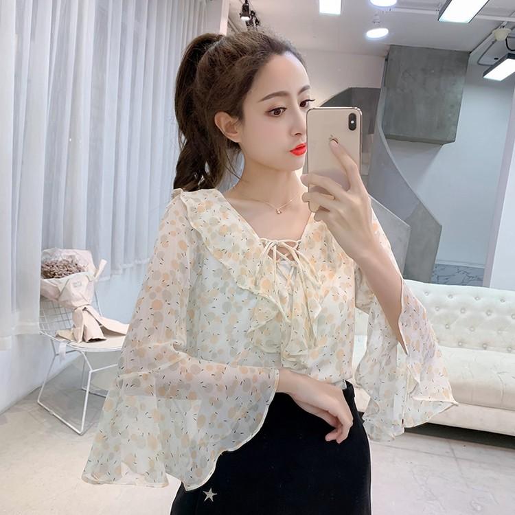 シフォンシャツ ブラウス シャツ シフォン レディース フリル ゆったり 着痩せ 体型カバー 花柄 ｏｌ デート 安い 可愛い Yasu0619 リラークショップ 通販 Yahoo ショッピング