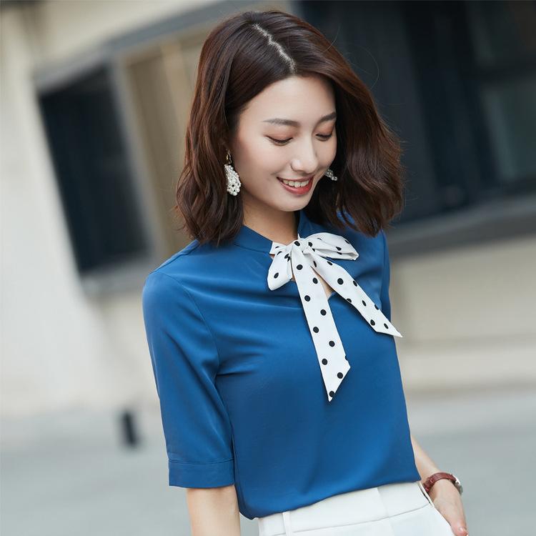 シフォンシャツ ブラウス シャツ レディース リボンタイ ５分袖 半袖 ｏｌ 通勤 ビジネス 夏 リボン 綺麗め 安い 可愛い Yasu リラークショップ 通販 Yahoo ショッピング