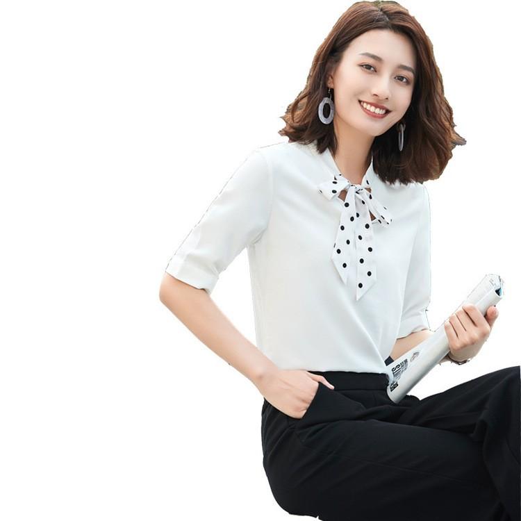 シフォンシャツ ブラウス シャツ レディース リボンタイ ５分袖 半袖 ｏｌ 通勤 ビジネス 夏 リボン 綺麗め 安い 可愛い Yasu リラークショップ 通販 Yahoo ショッピング