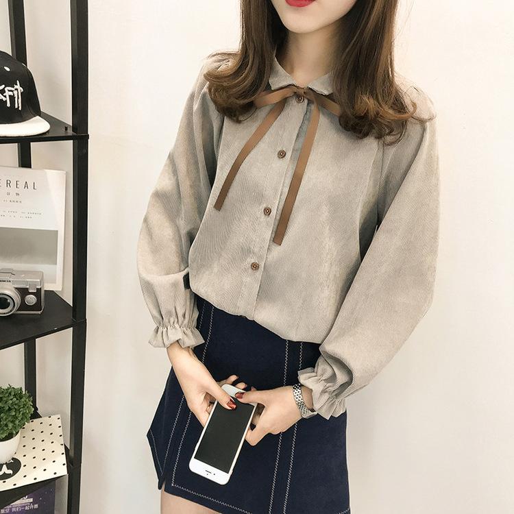 秋 冬 ブラウス シャツ トップス レディース 長袖 コーデュロイ 安い 可愛い お出かけ お呼ばれ ｏｌ 通勤 リボン Yasu リラークショップ 通販 Yahoo ショッピング