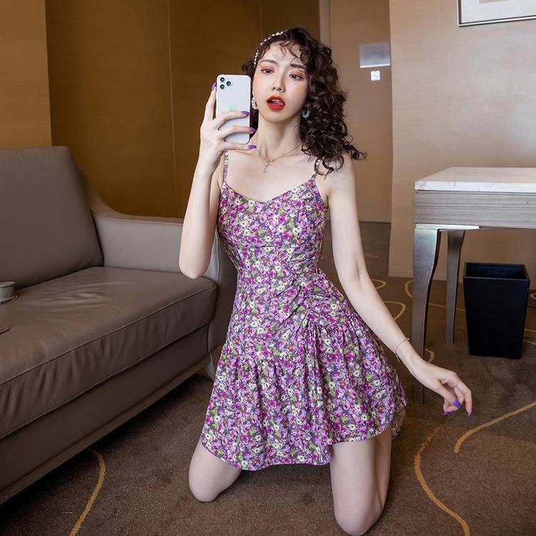 ワンピース キャミワンピース レディース 花柄 キャミ ミニ丈 ミニワンピース ハイウエスト フレアスカート 夏 サマードレス Yasu0739 リラークショップ 通販 Yahoo ショッピング