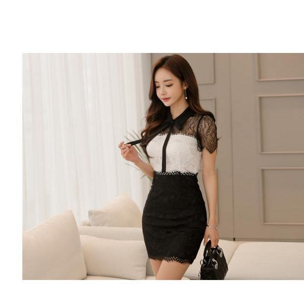 ワンピース 安い 可愛い ミニ丈 ドレス キャバ ナイトクラブ ギャル ミニワンピース パーティードレス 袖あり 半袖 レース 襟付き セクシー Yasu リラークショップ 通販 Yahoo ショッピング