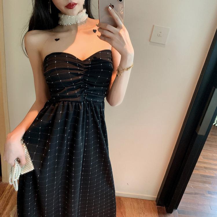 ワンピース パーティー 安い 可愛い チューブトップ ミモレ丈 ロング丈 フレア Aライン 食事会 懇親会 夏 サマードレス ドレス Yasu0814 リラークショップ 通販 Yahoo ショッピング