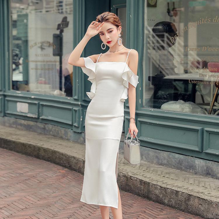 パーティードレス 安い 可愛い 結婚式 披露宴 2次会 パーティー ロング丈 スリット ホワイト エレガント 上品 マキシ丈 Yasu0844 リラークショップ 通販 Yahoo ショッピング