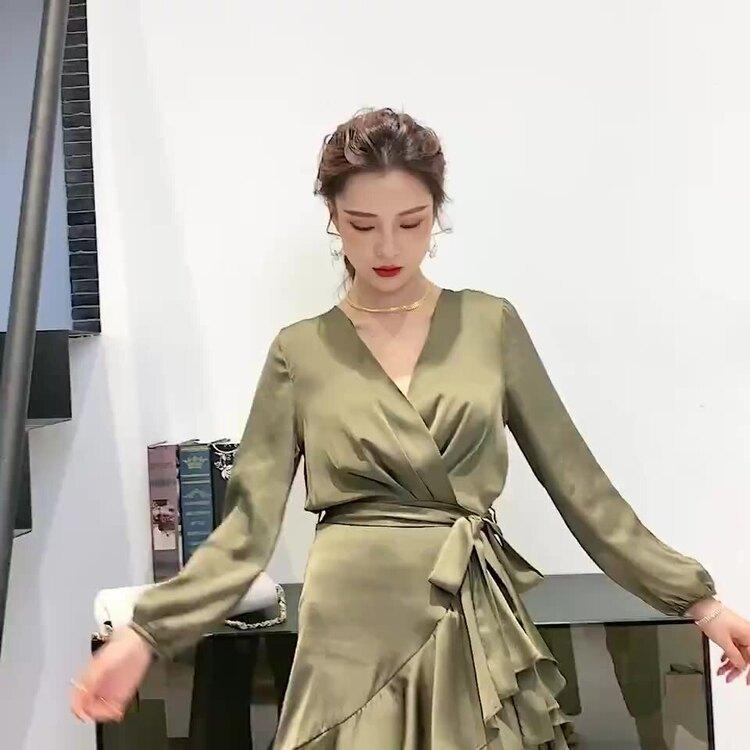 ワンピース 長袖 安い 可愛い ミニ丈 ラップ フリル Aライン ミニワンピース ワンピ お出かけ お呼ばれ セクシー 安い 可愛い Yasu リラークショップ 通販 Yahoo ショッピング