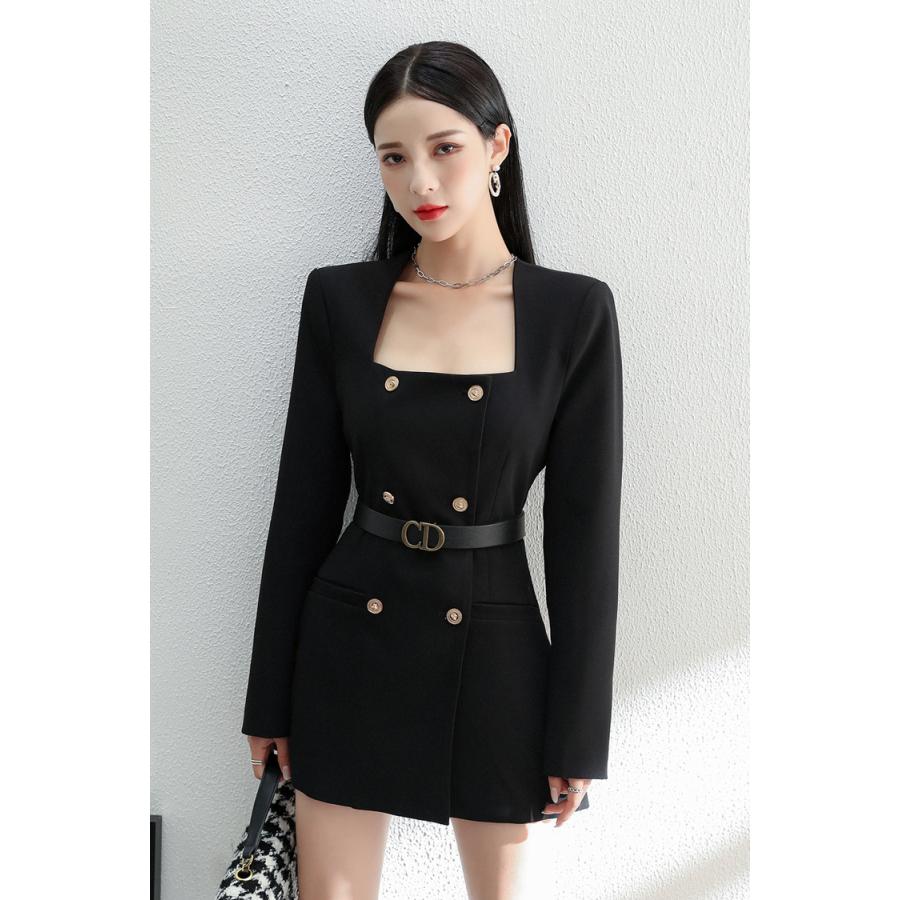 ワンピース ミニワンピ ミニ丈 スクエアネック スーツ風 ギャル ｏｌ 通勤 お出かけ お呼ばれ 安い 可愛い ジャケット Yasu リラークショップ 通販 Yahoo ショッピング