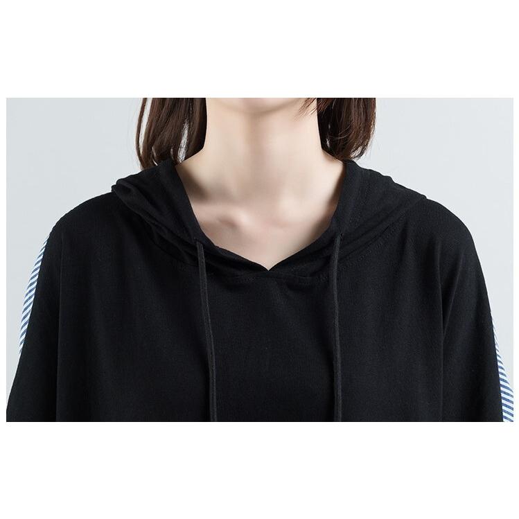 プルオーバー パーカー チュニック ワンピース レディース フード付き カジュアル お出かけ 大人 異素材 ドッキング 安い 可愛い 長袖 Yasu リラークショップ 通販 Yahoo ショッピング