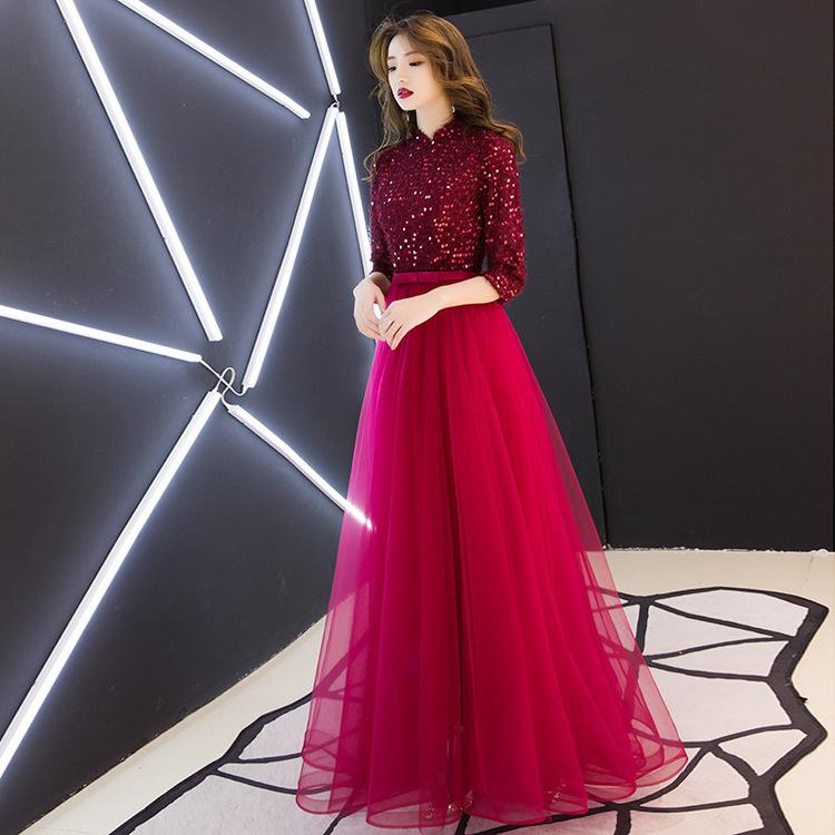 イブニングドレス 安い 可愛い パーティードレス 結婚式 披露宴 発表会 スタンドカラー スパンコール ロングドレス スタンドカラーロング Yasu リラークショップ 通販 Yahoo ショッピング