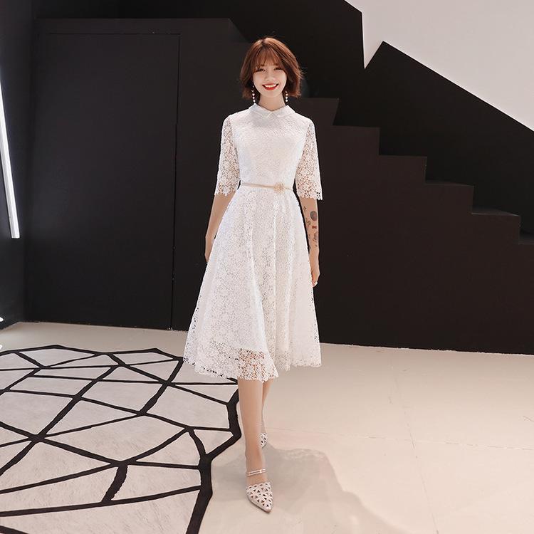 配送員設置送料無料 パーティードレス 安い 可愛い 上品 結婚式 披露宴 2次会 パーティー お出かけ 発表会 演奏会 5分袖 ミモレ ホワイトb Xs Yasu リラークショップ 通販 Yahoo ショッピング 日本産 Toscelikspecialsteel Com