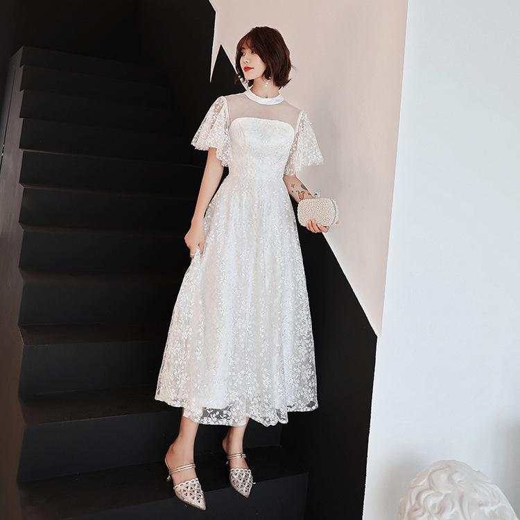 パーティードレス 安い 可愛い 結婚式 披露宴 2次会 パーティー 発表会 演奏会 5分袖 ミモレ ホワイトb S 2xl ホワイトc Xs 2xl Yasu リラークショップ 通販 Yahoo ショッピング